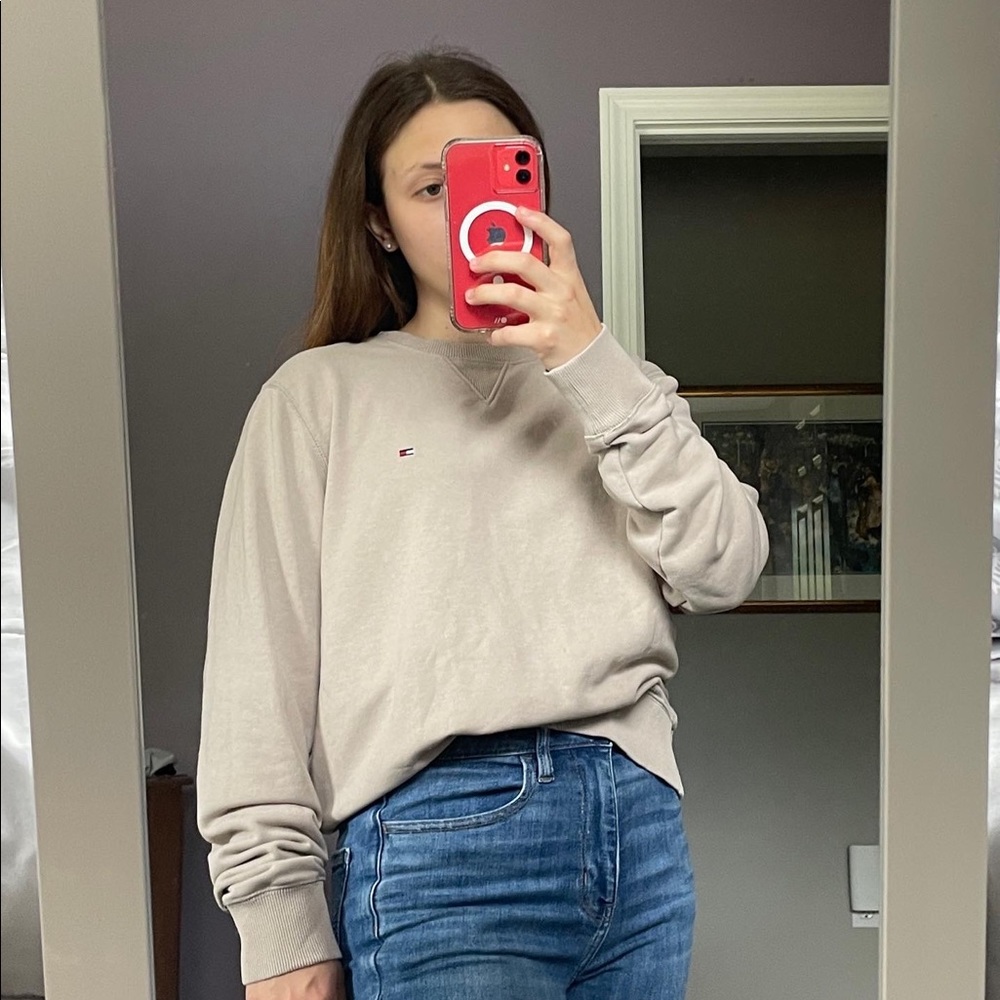 Tommy Hilfiger Tan Crew Neck Sweater